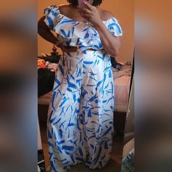 Elegant Boho plus size wide leg Two-piece pant Set sz 4X - Picture 6 of 6